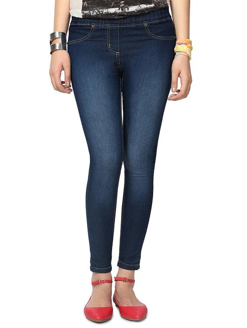 elasticated waist ankle length jeggings - 15735330 - Standard Image - 1