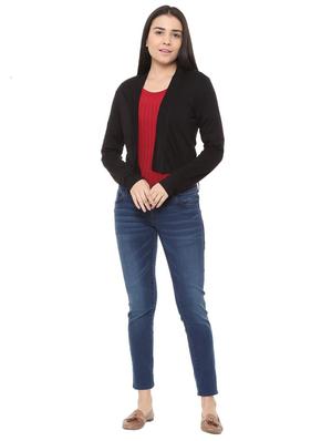 long sleeved solid shrug - 15735373 - Standard Image - 3