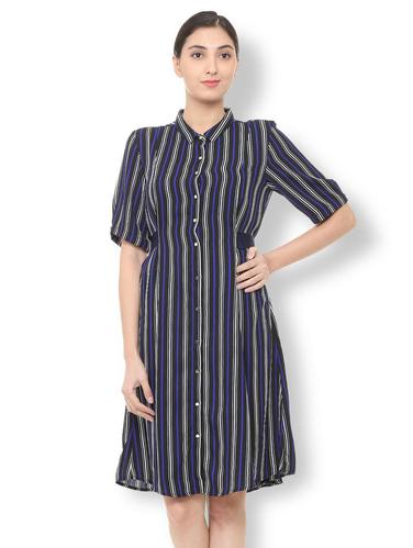 tie back button up a-line dress - 15735384 - Very Small Image - 1
