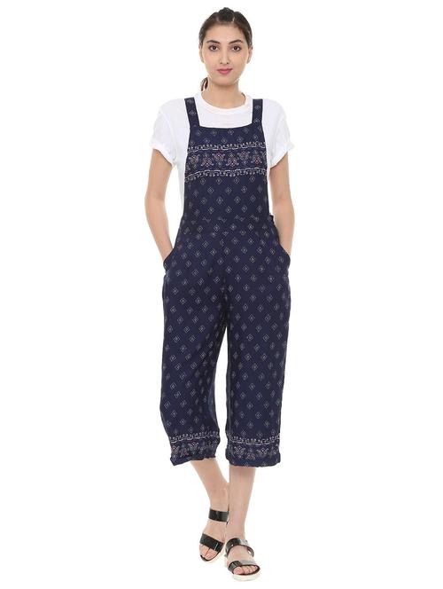 turn up hem printed dungaree - 15735395 - Standard Image - 1