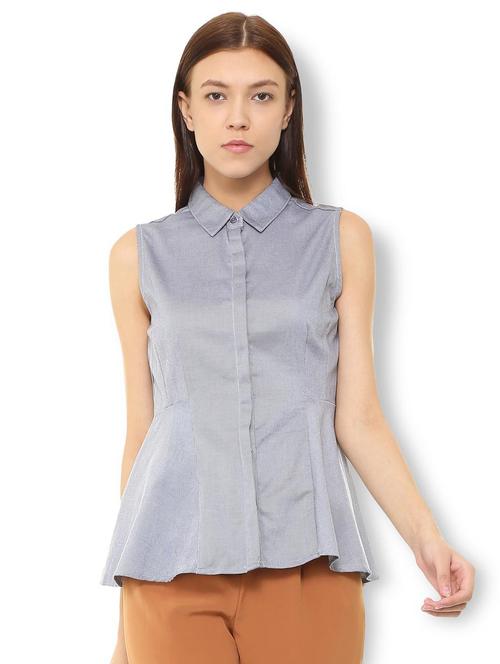 concealed placket sleeveless top - 15735400 - Standard Image - 1