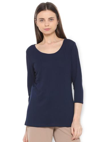 button up back scoop neck top - 15735402 - Very Small Image - 1