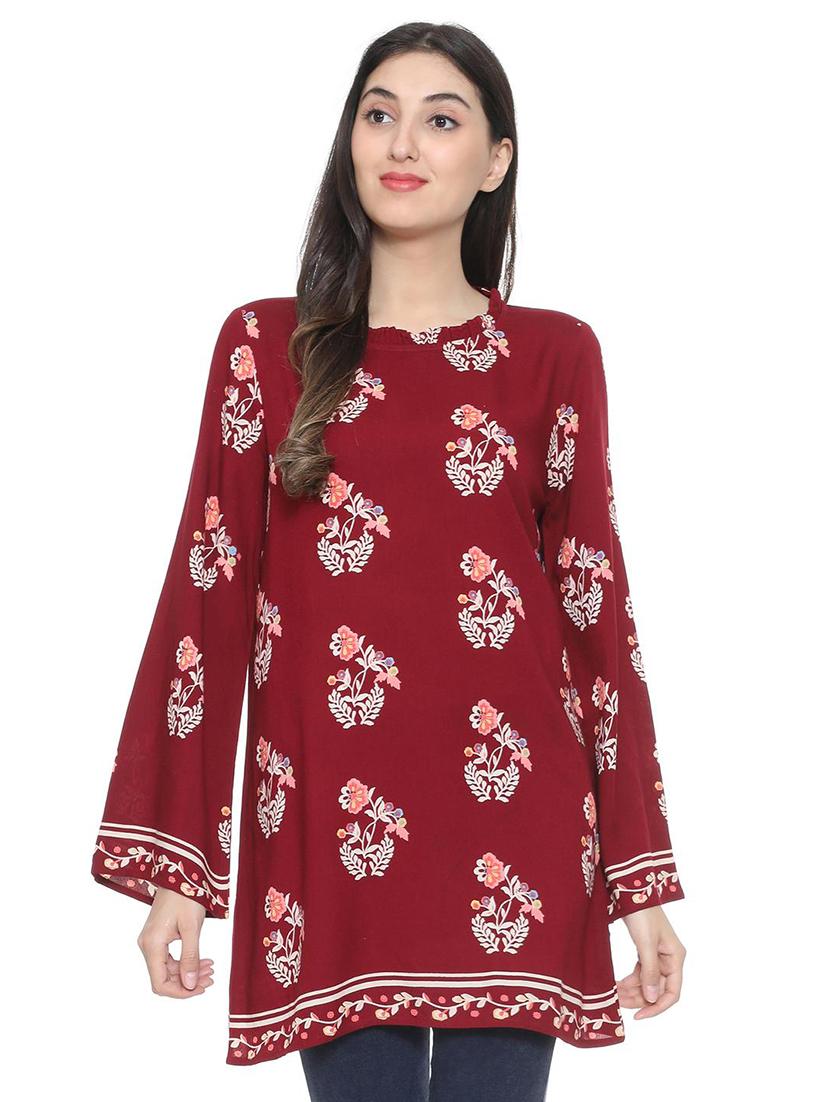 long sleeved block print tunic - 15735409 - Zoom Image - 1