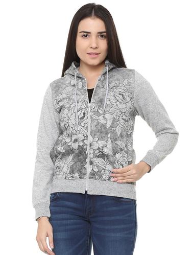 zip-up hooded floral sweatshirt - 15735413 - Very Small Image - 1