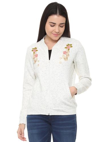 floral embroidered zip-up sweatshirt - 15735414 - Very Small Image - 1