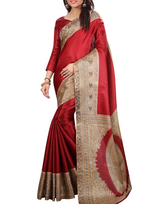 madhubani printed border saree with blouse - 15735433 - Standard Image - 1