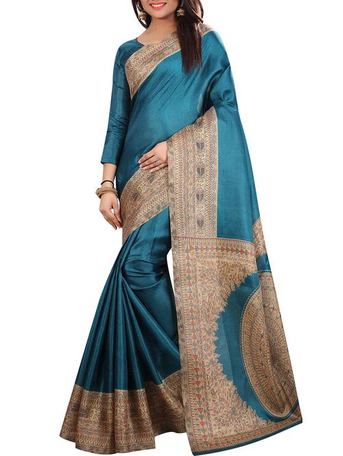 madhubani printed border saree with blouse - 15735435 - Standard Image - 1