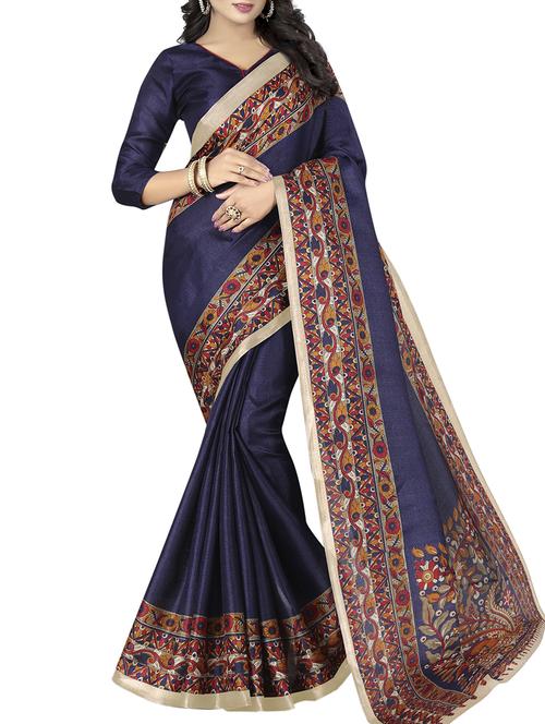 kalamkari printed border saree with blouse - 15735439 - Standard Image - 1