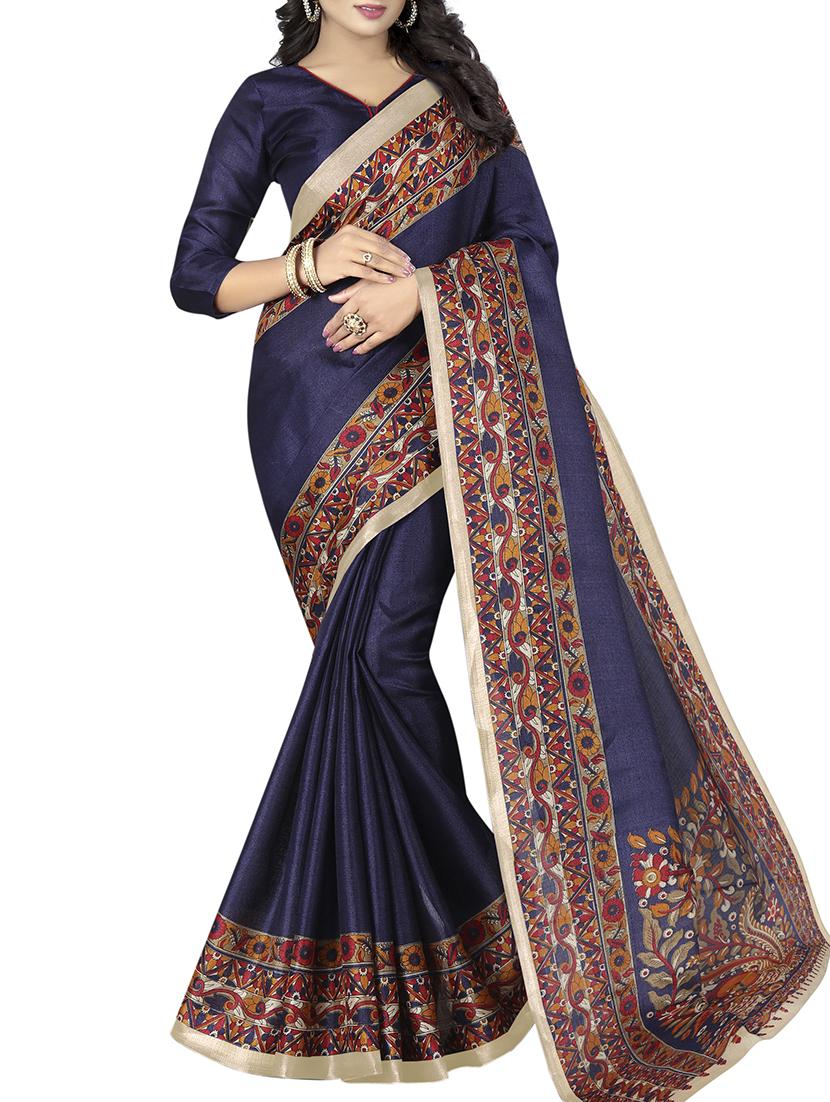 kalamkari printed border saree with blouse - 15735439 - Zoom Image - 1