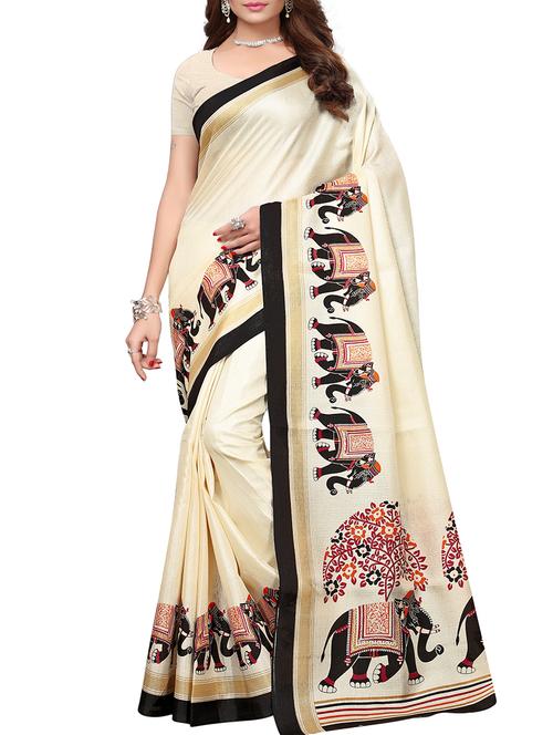 conversational printed saree with blouse - 15735464 - Standard Image - 1