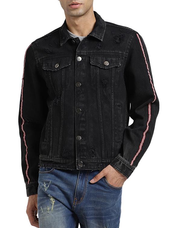 black cotton denim jacket - 15735682 - Zoom Image - 1
