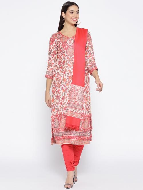 Self-design unstitched churidaar suit - 15735766 - Very Small Image - 1