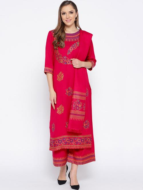 Self-design unstitched palazzo suit - 15735777 - Standard Image - 1