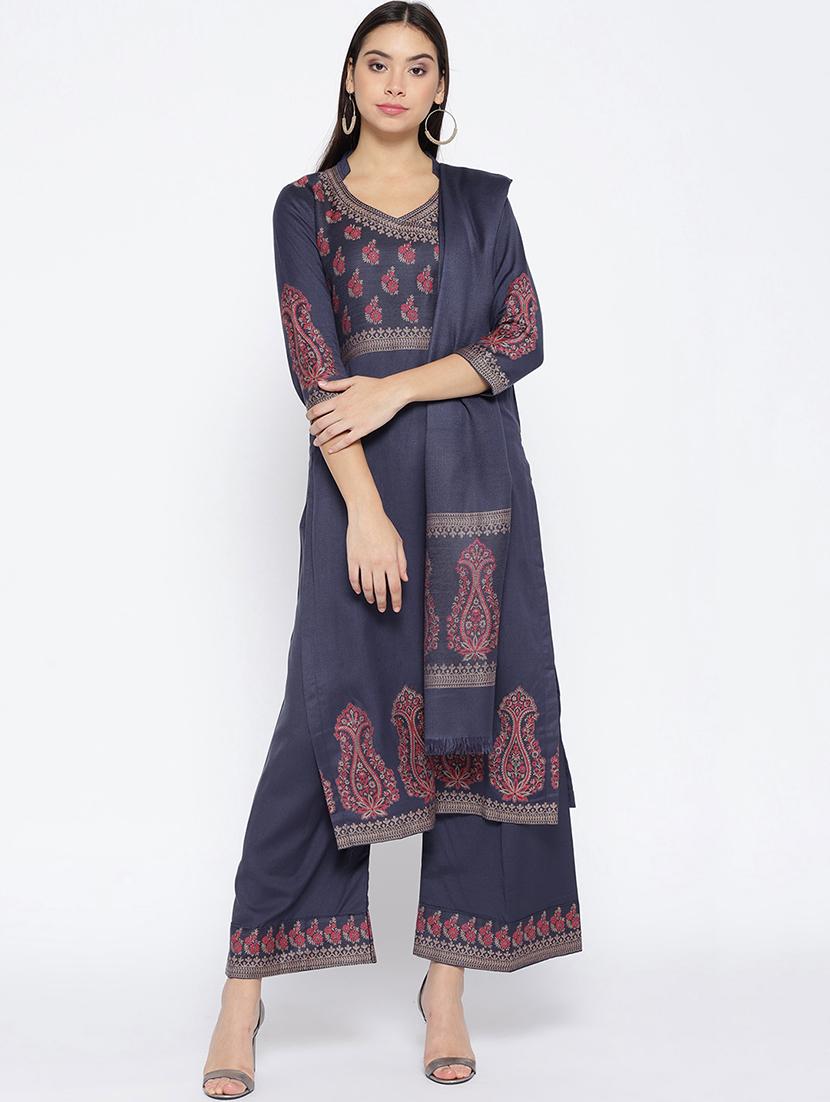 Self-design unstitched palazzo suit - 15735780 - Zoom Image - 1