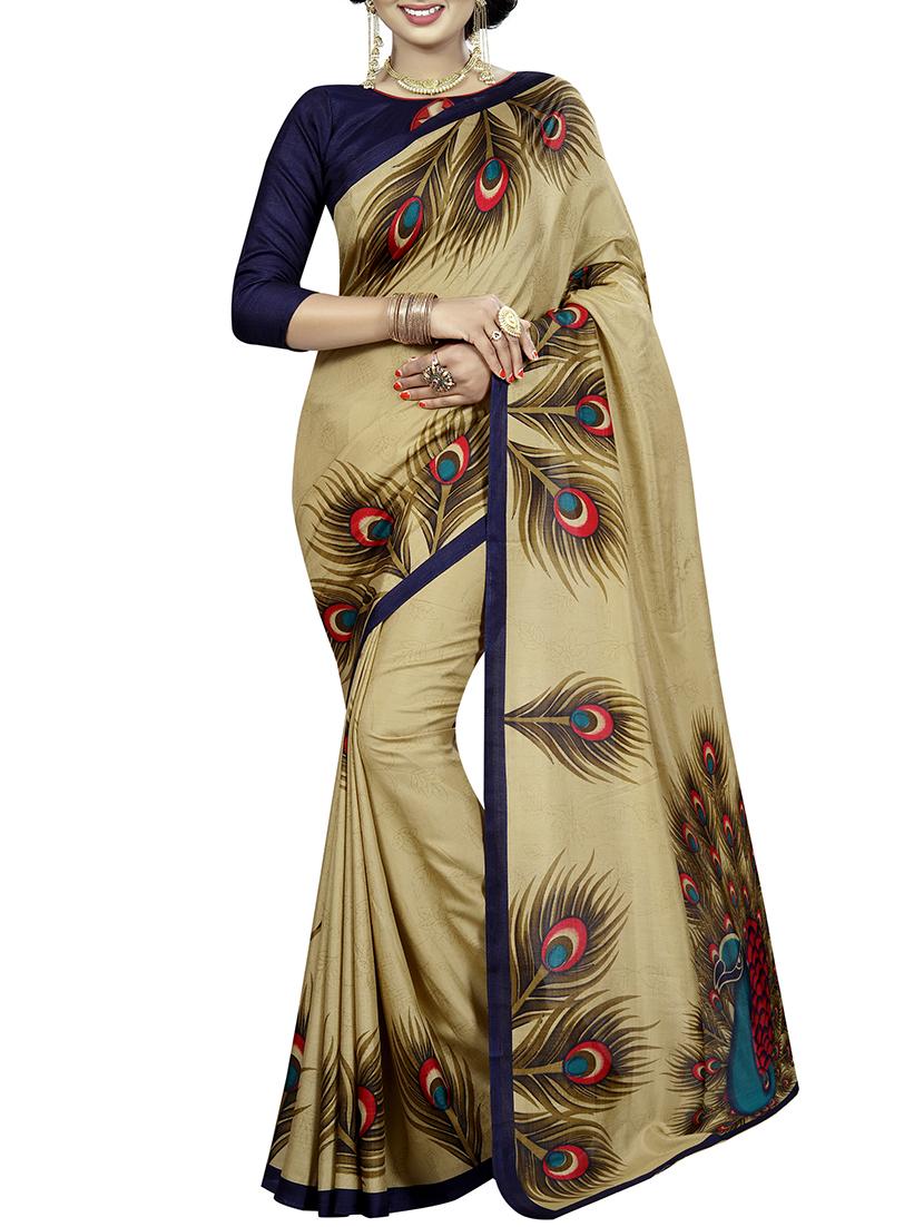conversational printed saree with blouse - 15735829 - Zoom Image - 1