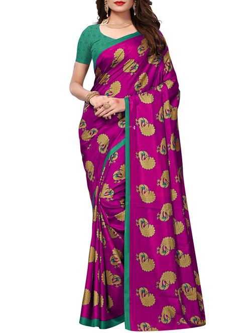 conversational printed saree with blouse - 15735830 - Standard Image - 1