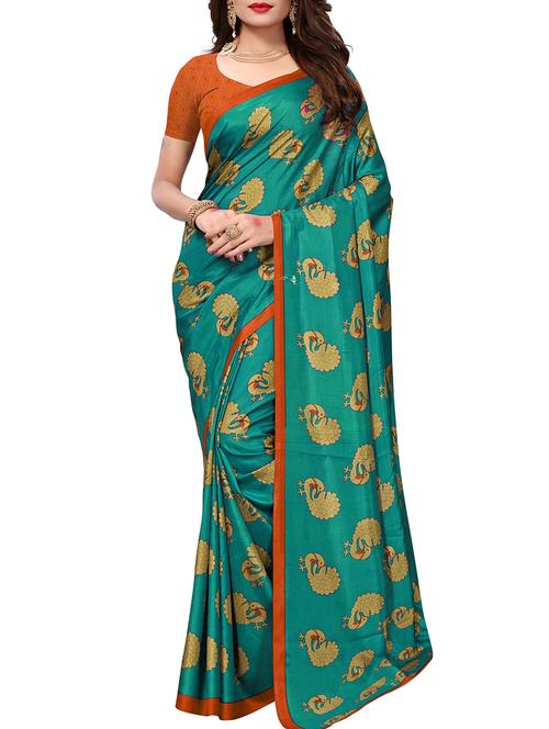 conversational printed saree with blouse - 15735831 - Standard Image - 1