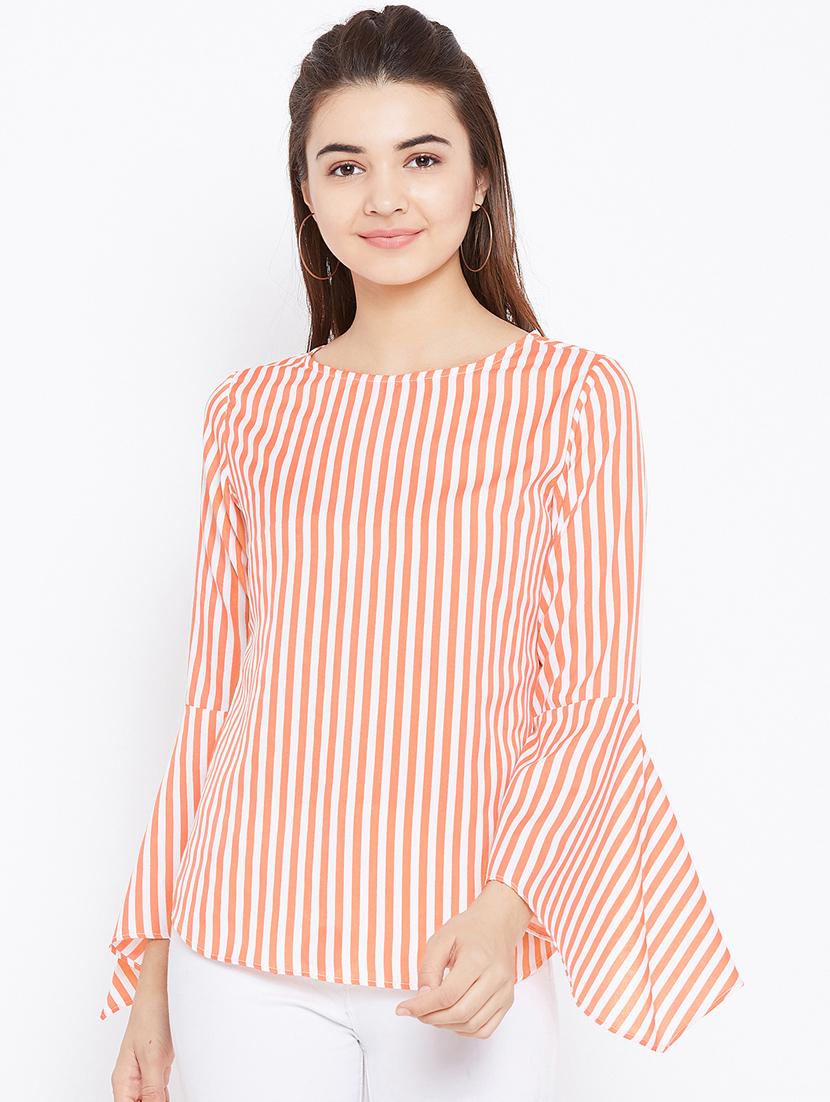 bell sleeved striped top - 15735848 - Zoom Image - 1