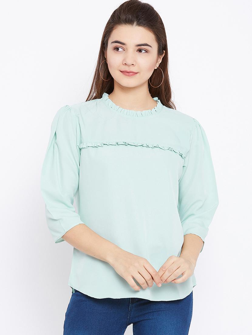 keyhole back frill trim top - 15735850 - Zoom Image - 1