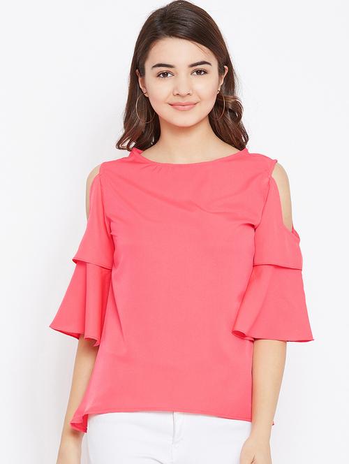 cold shoulder bell sleeved top - 15735851 - Standard Image - 1