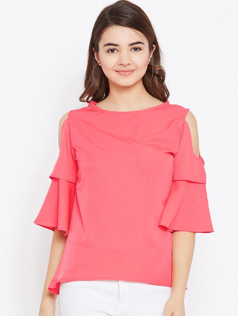 cold shoulder bell sleeved top - 15735851 - Zoom Image - 1
