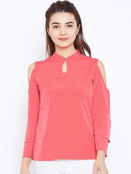 keyhole neck bell sleeved top - 15735856 - Standard Image - 1