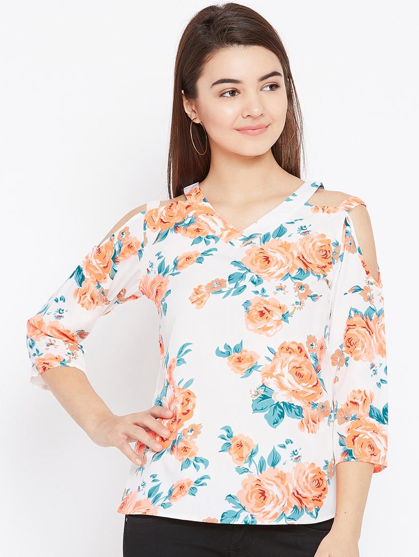 cut out detail floral top - 15735857 - Zoom Image - 1