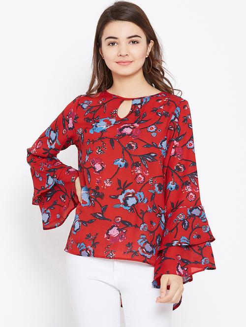 keyhole neck high low tunic - 15735865 - Standard Image - 1