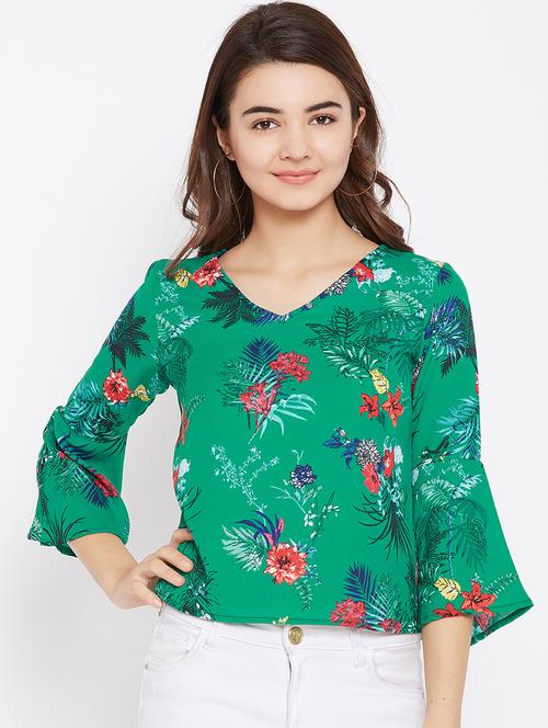 v neck bell sleeved top - 15735868 - Standard Image - 1