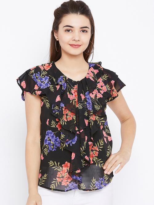 floral ruffled top - 15735885 - Standard Image - 1