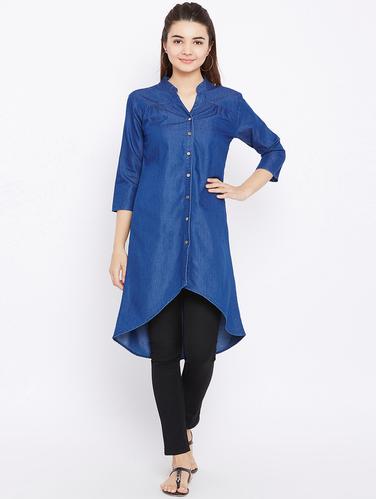 button up high low tunic - 15735904 - Very Small Image - 1