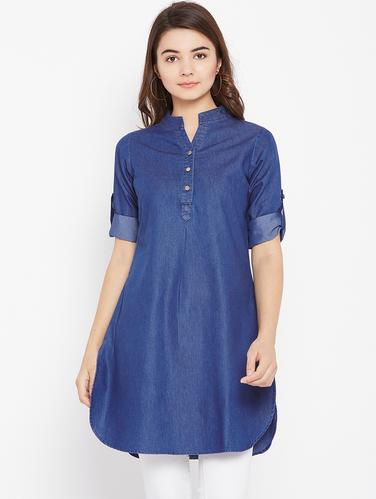 roll up sleeved button detail tunic - 15735906 - Very Small Image - 1