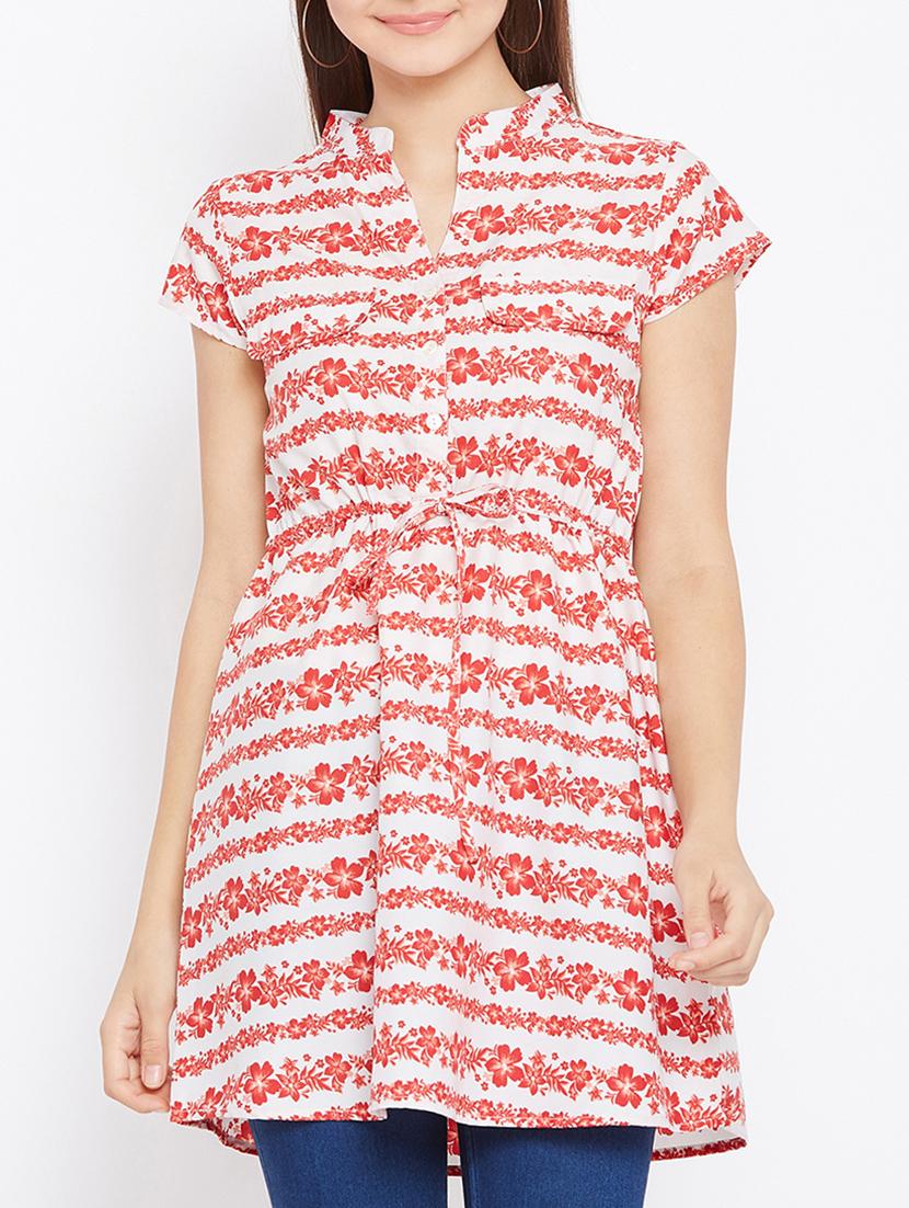 lace trim embroidered asymmetric top - 15735908 - Zoom Image - 1