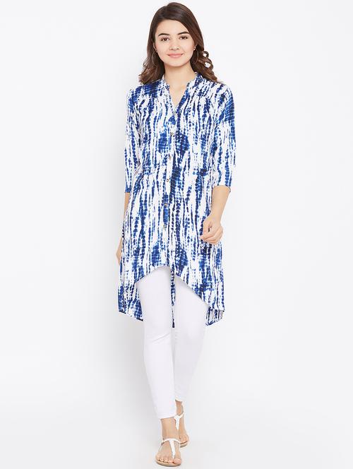 tied and dyed high low tunic - 15735912 - Standard Image - 1