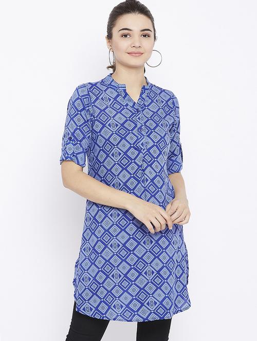 button detail roll up sleeved tunic - 15735913 - Standard Image - 1