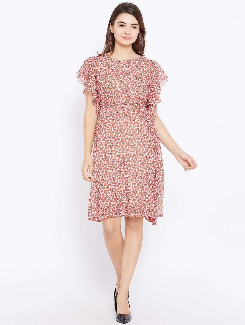flutter sleeved a-line dress - 15735921 - Zoom Image - 1