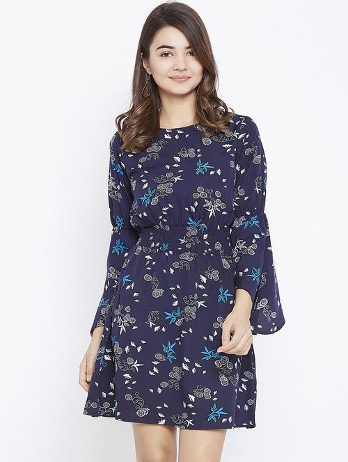 smocked waist bell sleeved dress - 15735924 - Standard Image - 1