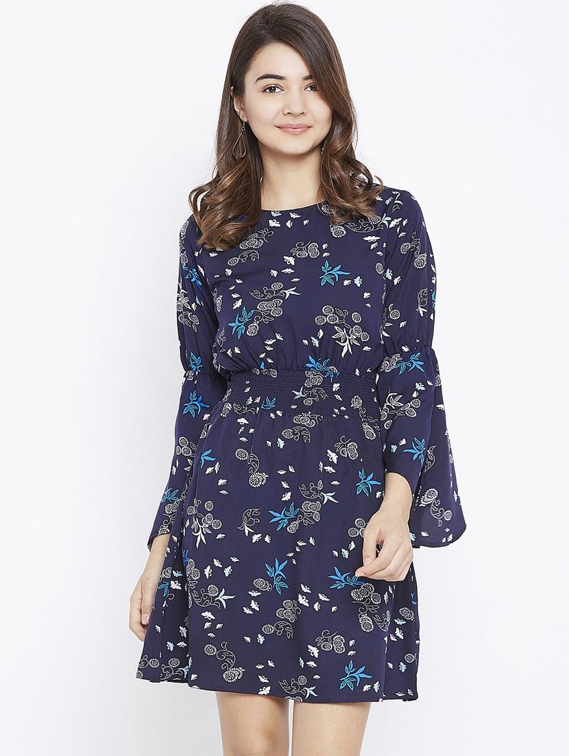 smocked waist bell sleeved dress - 15735924 - Zoom Image - 1