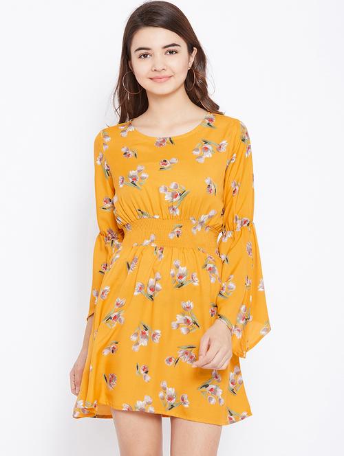 smocked waist bell sleeved dress - 15735929 - Standard Image - 1