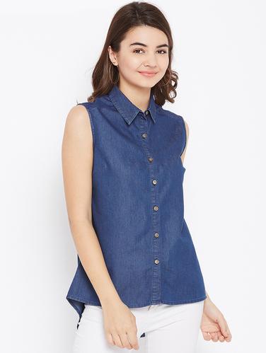 button up high low tunic - 15735934 - Very Small Image - 1