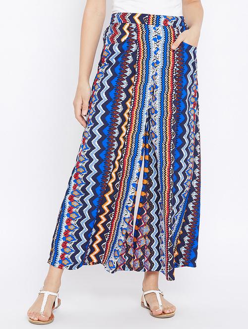 elasticated waist printed palazzo - 15735940 - Standard Image - 1