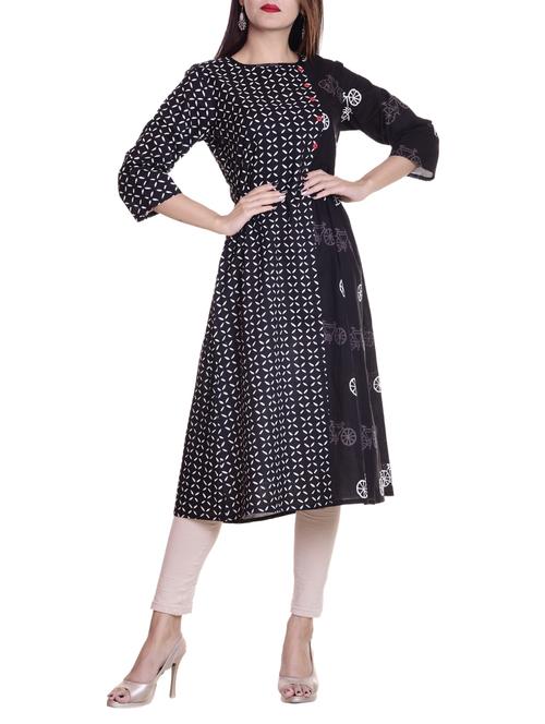 Printed a-line kurta - 15736473 - Standard Image - 1