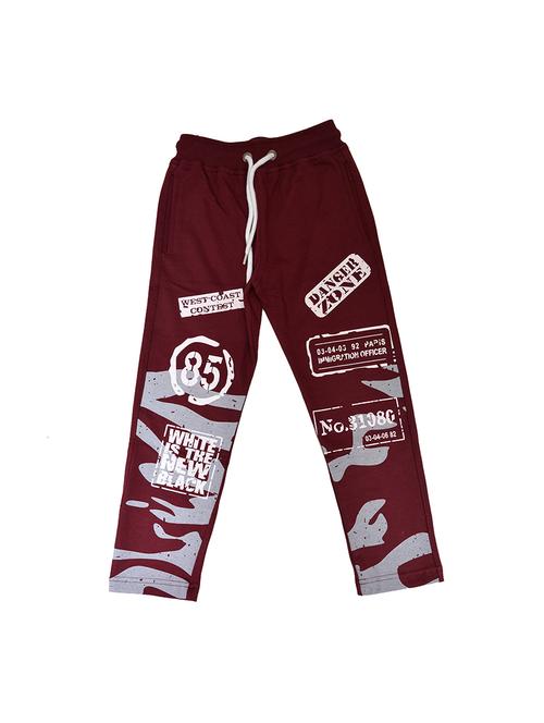 red cotton track pant - 15736489 - Standard Image - 1