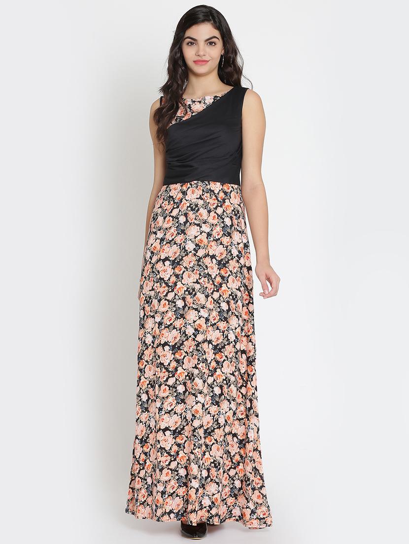 gathered detail floral maxi dress - 15736796 - Zoom Image - 1