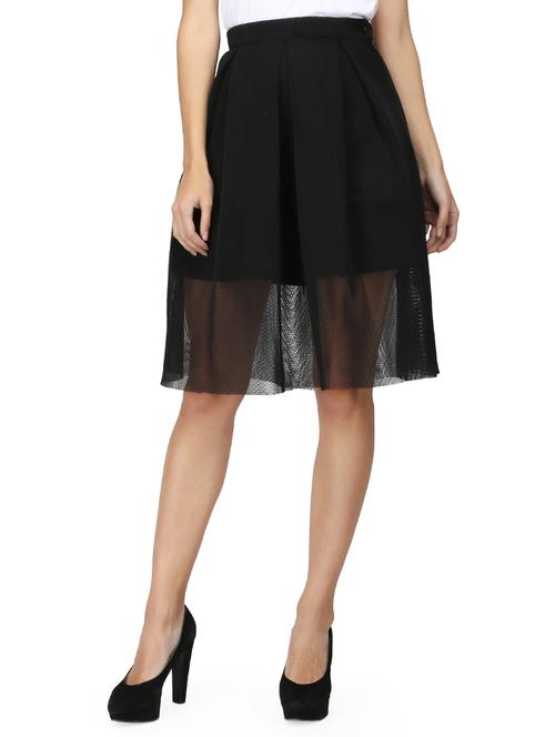 high rise pleated mesh skirt - 15736804 - Standard Image - 1