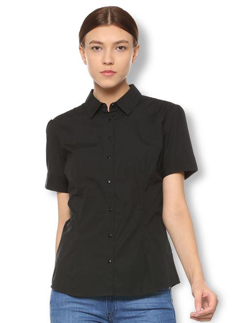 short sleeved solid shirt - 15736817 - Standard Image - 1