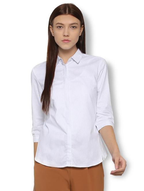 concealed placket striped shirt - 15736821 - Standard Image - 1