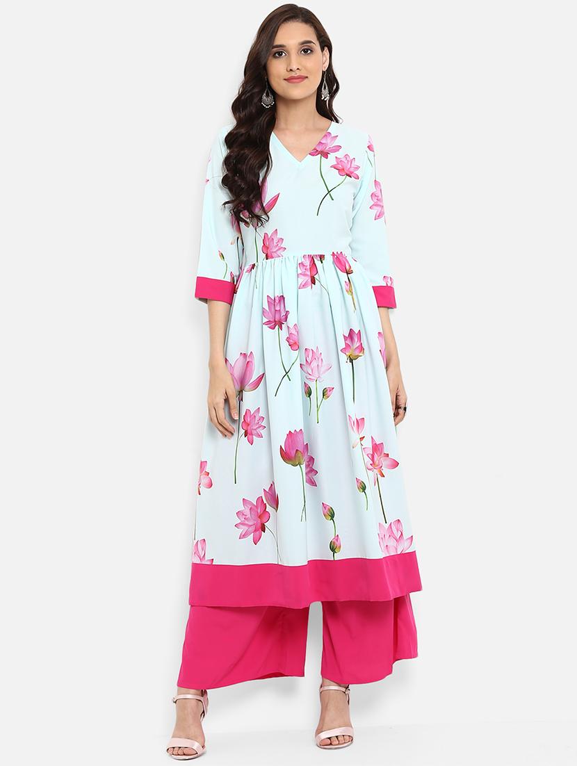 Digital print flared kurta - 15737011 - Zoom Image - 1