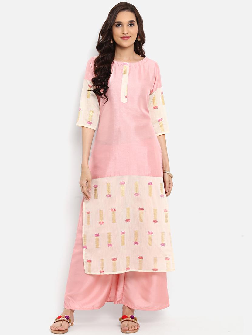 Foil print straight kurta - 15737013 - Zoom Image - 1