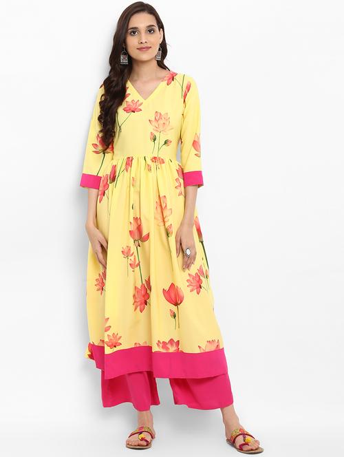 Digital print flared kurta - 15737015 - Standard Image - 1